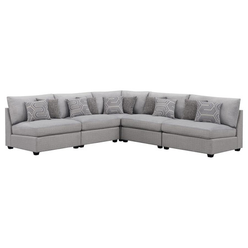 Cambria 5-piece Upholstered Modular Sectional Sofa Grey / CS-551511-S5A