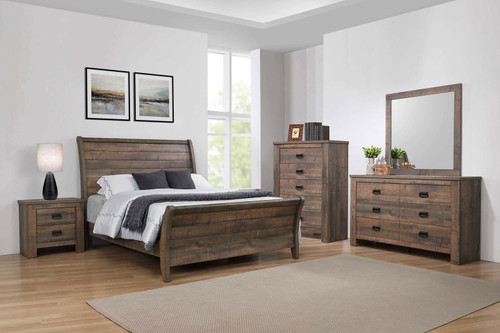 Frederick 4-piece California King Bedroom Set Weathered Oak / CS-222961KW-S4