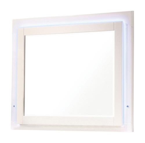 Felicity Wood LED Dresser Mirror White High Gloss / CS-203504LED