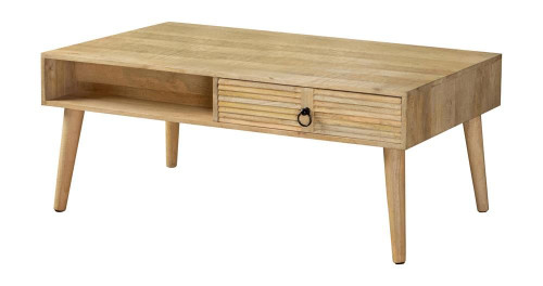 Zabel Rectangular 1-drawer Coffee Table Natural / CS-724258