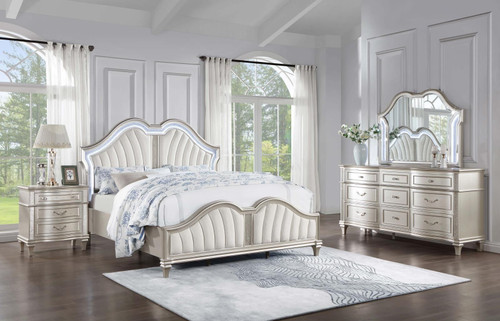 Evangeline 4-piece Eastern King Bedroom Set Silver Oak / CS-223391KE-S4