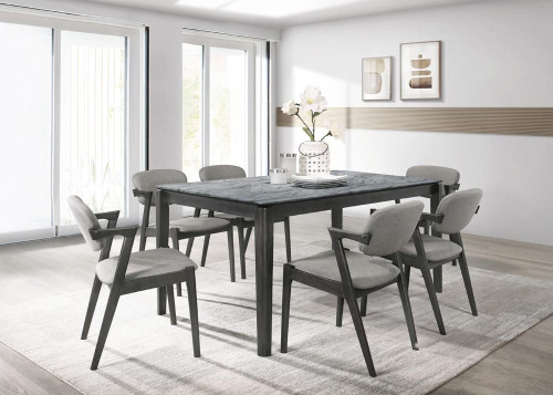 Stevie 5-piece Rectangular Dining Set Grey and Black / CS-115111SLT-S5