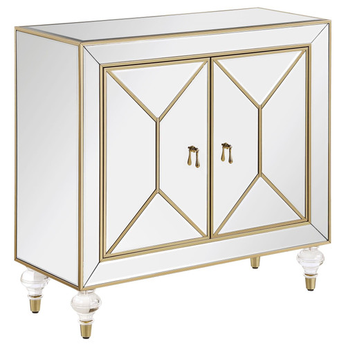 Lupin 2-door Accent Cabinet Mirror and Champagne / CS-951854