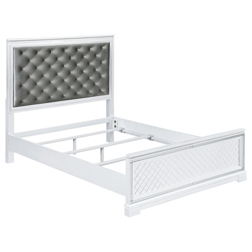 Eleanor Wood Eastern King Panel Bed White / CS-223561KE