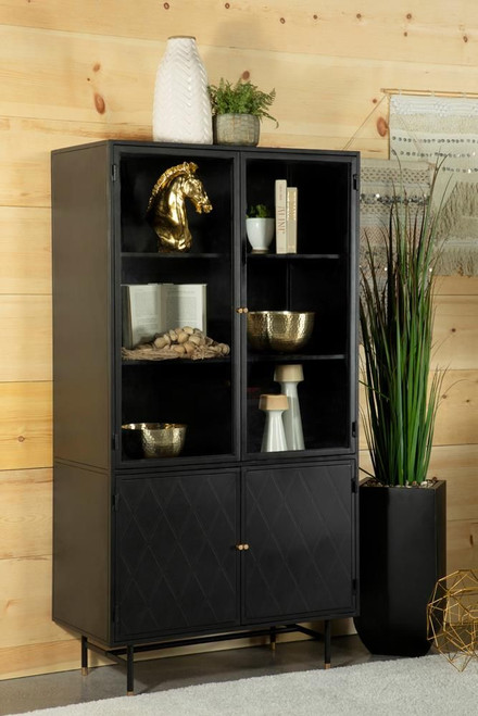 Santiago Rectangular 4-door Cabinet Matte Black / CS-951134