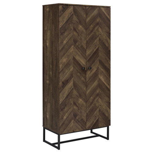 Carolyn 2-door Accent Cabinet Rustic Oak and Gunmetal / CS-959640