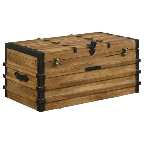 Simmons Rectangular Storage Trunk Natural and Black / CS-959553