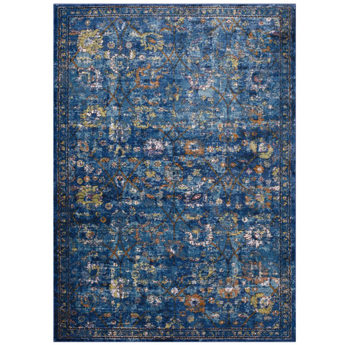 Minu Distressed Floral Lattice 4x6 Area Rug / R-1091-46