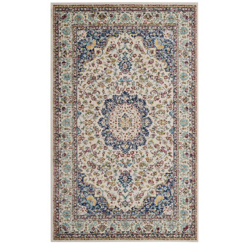 Meryam Distressed Vintage Medallion 5x8 Area Rug / R-1147-58