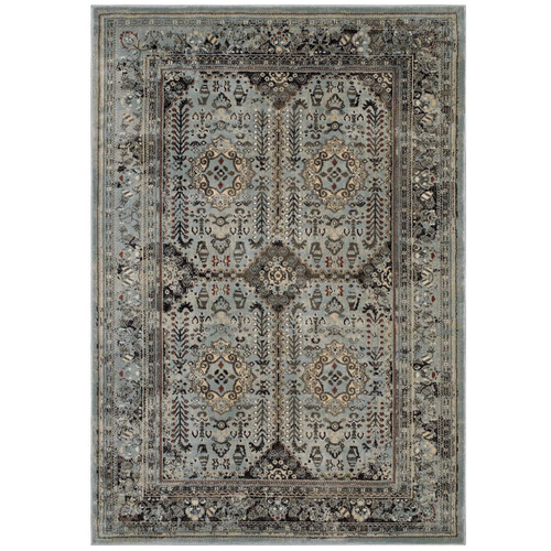 Enye Distressed Vintage Floral Lattice 5x8 Area Rug / R-1105-58