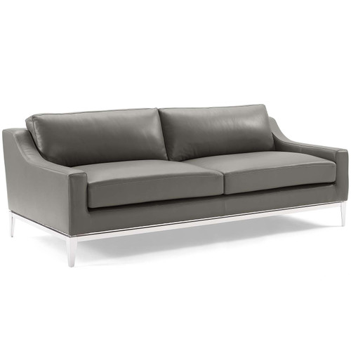 Harness 83.5" Stainless Steel Base Leather Sofa / EEI-3444