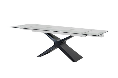 Modrest Adler - Modern Black Glass Extendable 63"/94.5" Dining Table / VGYF-DT8941-BLK-DT