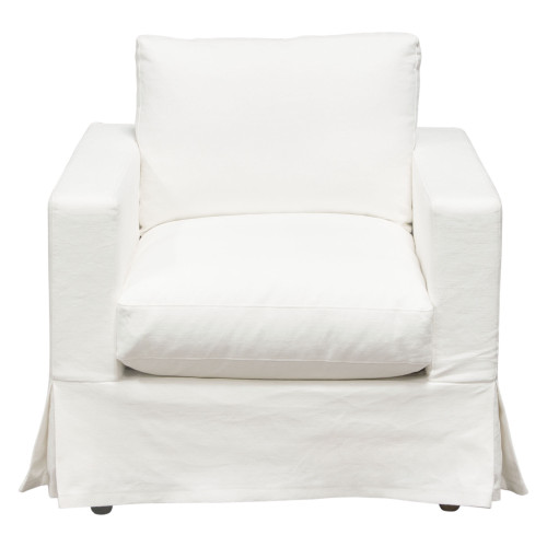 Savannah Slip-Cover Chair in White Natural Linen / SAVANNAHCHWH