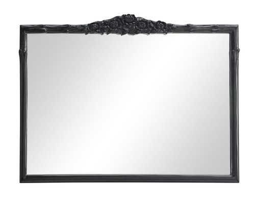 Sylvie French Provincial Rectangular Mantle Mirror Black / CS-969531GBK