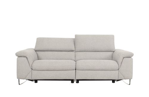 Divani Casa Maine - Modern Light Grey Fabric Sofa with 2 Electric Recliners / VGKN-E9105-PP