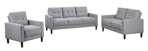 Bowen Upholstered Track Arm Tufted Accent Chair Grey / CS-506783