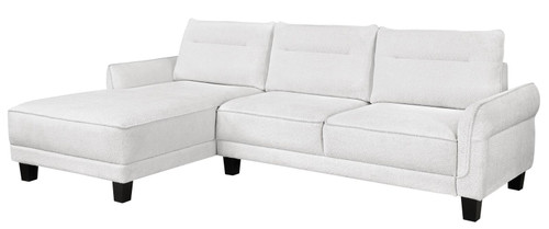 Caspian Upholstered Curved Arms Sectional Sofa White and Black / CS-509550
