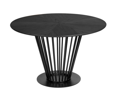 Modrest Conroy - Modern Black Round Dining Table / VGFH-0259917-BB-BLK-DT