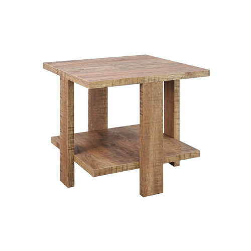 Dawn Square Engineered Wood End Table With Shelf Mango / CS-707717