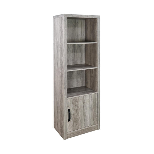 Burke 3-shelf Media Tower With Storage Cabinet Grey Driftwood / CS-707726