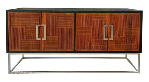 Borman 4-door Wooden Accent Cabinet Walnut and Black / CS-950331