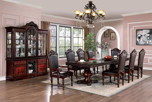 PICARDY 9 Pc. Dining Table Set (2AC+6SC) / CM3147T-9PC