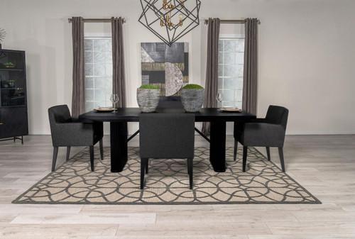 Catherine 7-piece Double Pedestal Dining Table Set Charcoal Grey and Black / CS-106251-S7