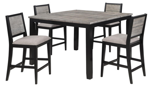Elodie Counter Height Dining Table with Extension Leaf Grey and Black / CS-121228