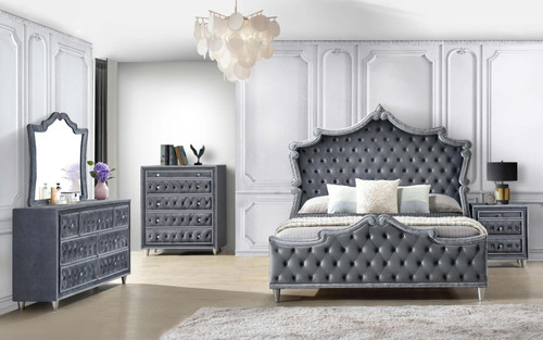 Antonella 5-piece Queen Bedroom Set Grey / CS-223581Q-S5