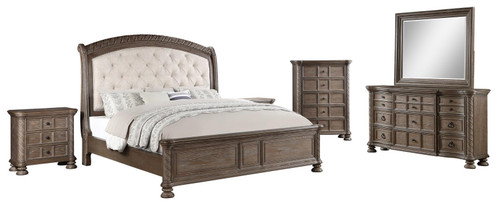 Emmett Wood Eastern King Sleigh Bed Walnut / CS-224441KE