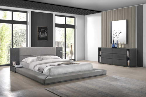 Eastern King Nova Domus Jagger Modern Grey Bed / VGMABR-55-GRY-BED-EK