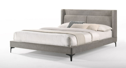 Modrest Paula - California King Mid-Century Grey Upholstered  Bed / VGMABR-103-CK