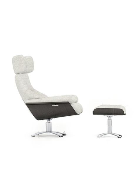 Modrest - Zahara Modern Beige Lounge Chair & Ottoman / VGKK-A985-BGE-SET