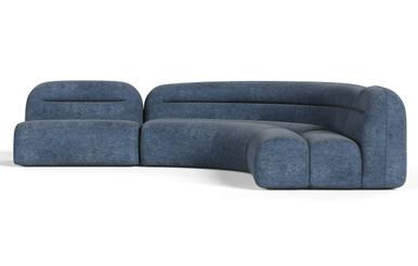 Forman - Modern Blue Fabric Modular Sectional Sofa-3-Piece Sectional ...
