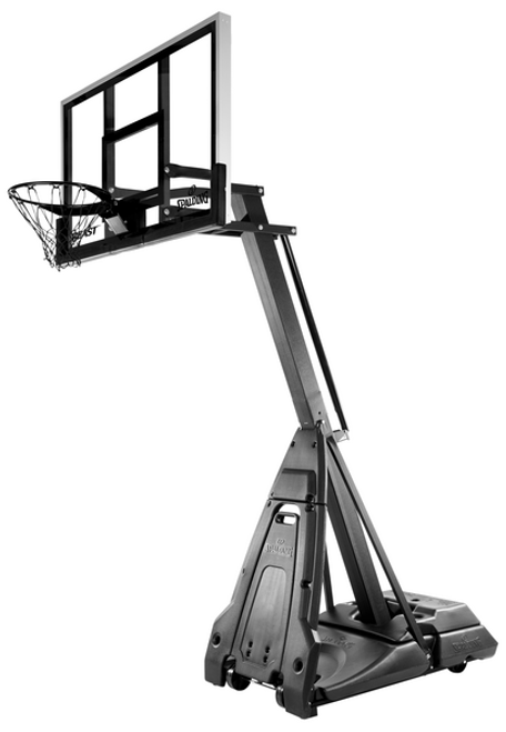 Spalding The Beast Stealth 60 Inch Glass Portable Basketball Hoop - Black Edition