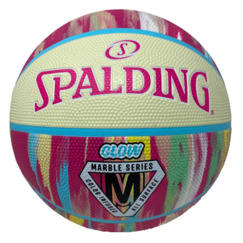 Spalding Marble Series Glow in the Dark Pink Pastel Outdoor Basketball - Size 6