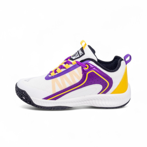 Spalding Junior Kids Basketball  Shoes Inkdunk White/Purple/Yellow/Black