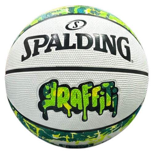 Spalding Graffiti Series White/Green/Teal Outdoor Basketball - Size 5
