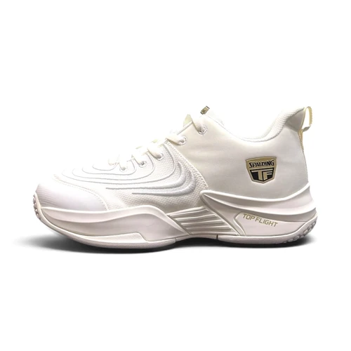 Spalding Junior Kids Basketball Shoes TF Ascend x White/Gold