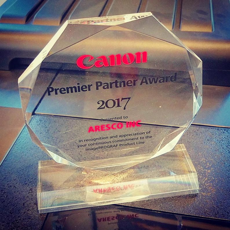 Aresco Wins Canon Premier Partner Award for 2017 