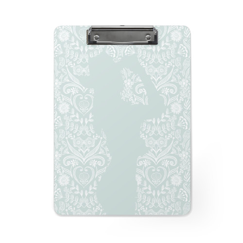 Saddle Up for Stylish Notes: Seashell Damask Clipboard