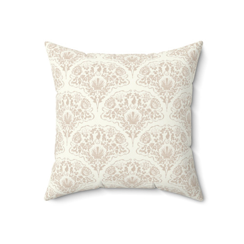 Coastal Shells Faux Suede Square Pillow