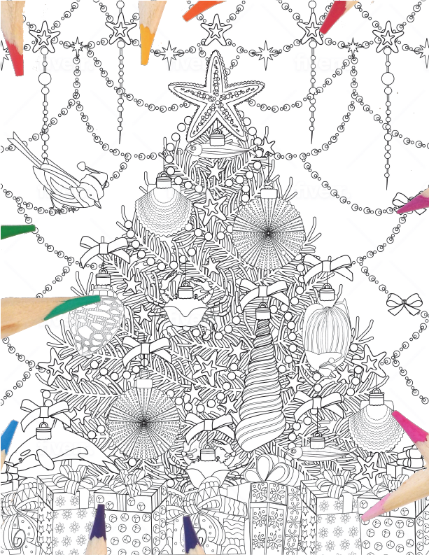 Happy Holidays from Saltsy! Enjoy a FREE Christmas Tree Coloring Page