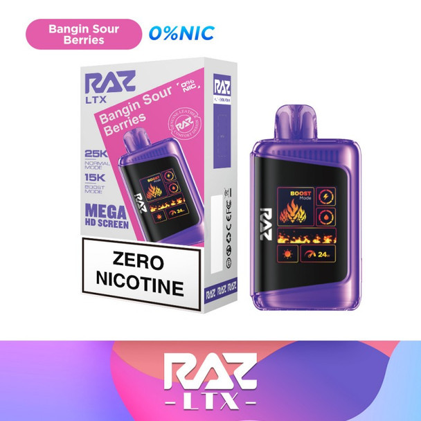 raz crushed berries flavor RAZ DC25000 Zero Nicotine Disposable Vape 16ml 0%