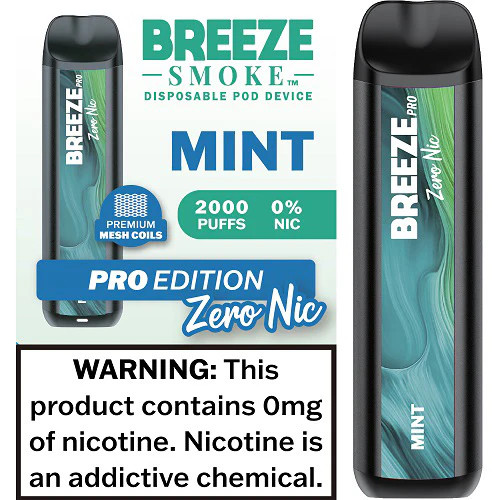 Breeze Pro 0% Nicotine Disposable — On Sale for $14.99