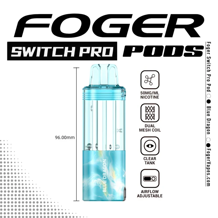 foger disposable pod Switch Pro — On Sale $19.99 Flavour:POLAR MINT (2 PACK) Ultra Downtime Blueberry Disposable Vape