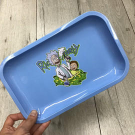 Small Rolling Tray - Rick and Morty Simple Blue Tray