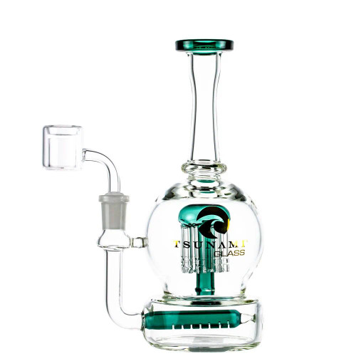 Tsunami Glass - Tsunami Concentrate Rig Inline Tree 8″ Green