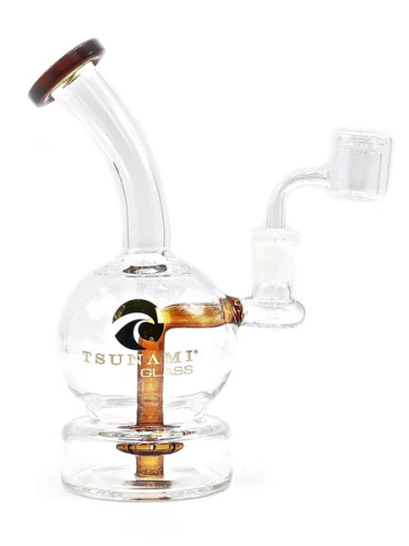Tsunami Glass - Concentrate Rig Shower Head 7″ Amber