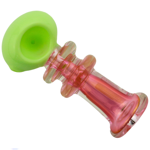 4" GLASS HAND PIPE 2 RIM LONG STEM